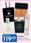 Yardley Ladies' Or Men's EDT-50ml Or 100ml Each