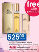 Elizabeth Taylor White Diamonds EDT-100ml & Free Elizabeth Taylor White Diamonds-15ml Per Offer