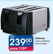 Safeway 4-Slice Stainless Steel Toaster-Each
