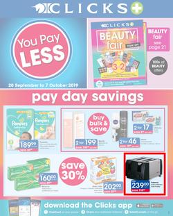 Clicks : You Pay Less (20 Sept - 7 Oct 2019), page 1