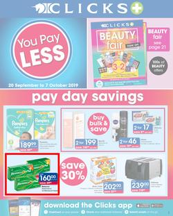 Clicks : You Pay Less (20 Sept - 7 Oct 2019), page 1