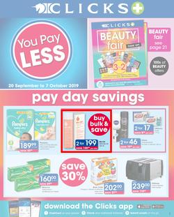 Clicks : You Pay Less (20 Sept - 7 Oct 2019), page 1