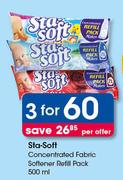 Sta-Soft Concentrated Fabric Softener Refill Pack-3X500ml