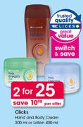 Clicks Hand And Baby Cream 300ml Or Lotion 400ml-For 2