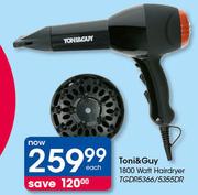 Toni & Guy 1800 Watt Hairdryer TGDR5366/5355DR-Each