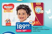 Huggies Gold Unisex Disposable Nappies Jumbo Pack-Per Pack