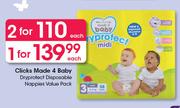 Clicks Made 4 Baby Dryprotect Disposable Nappies Value Pack-Each