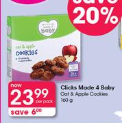 Clicks Made 4 Baby Oat & Apple Cookies-160g Per Pack