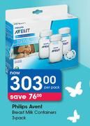 Philips Avent Breast Milk Containers 3 Pack-Per Pack