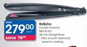 Babyliss Crystal Ceramic Wet & Dry 28mm Straightener-Each