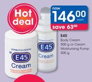 E45 Body Cream 500g Or Cream Moisturising Pump 500g-Each