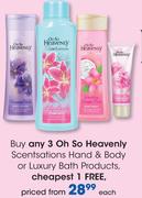 Oh So Heavenly Scentsations Hand & Body Or Luxury Bath Products-Each
