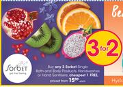 Sorbet Single Bath & Body Products,Handwashes Or Hand Sanitisers-Each