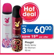 Playgirl Body Spray For Women-3X90ml