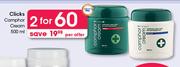 Clicks Camphor Cream-2x500ml Per Offer