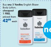 Yardley English Blazer Body Lotion-Each
