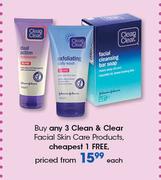 Clean & Clear Facial Skin Care Products-Each