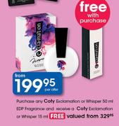 Coty Exclamation Or Whisper-50ml EDP Fragrance-Per Offer