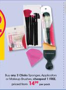 Clicks Sponges Applicators Or Makeup Brushes-Per Pack