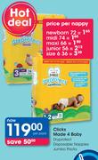 Clicks Made 4 Baby Dryprotect Disposable Nappies Jumbo Packs-Per Pack