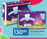 Clicks Made 4 Baby Active Stretch Or Value Or Jumbo Packs-Per Pack