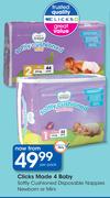 Clicks Made 4 Baby Softly Cushioned Disposable Nappies Newborn Or Mini-Per Pack