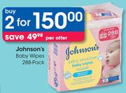 Johnson’s Baby Wipes 2x288-Per Offer