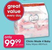 Clicks Made 4 Baby Baby Wipes 480-Pack-Per Pack