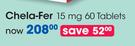 Chela-Ver Iron 15mg 60 Tablets