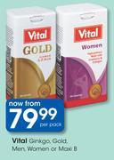 Vital Ginkgo/Gold/Men/Women Or Maxi B-Per Pack