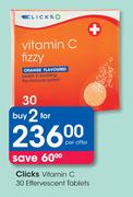 Clicks Vitamin C 30 Effervescent Tablets-For 2 Per Offer