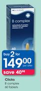 Clicks B Complex 60 Tablets-For 2 Per Offer
