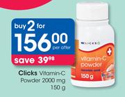 Clicks Vitamin-C Powder 2000mg-2x150g Per Offer