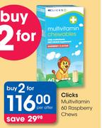 Clicks Multivitamin 60 Raspberry Chews-For 2 Per Offer