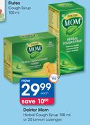 Doktor Mom Herbal Cough Syrup-100ml Or 20 Lemon Lozenges-Each