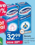 Benylin Mucus Relief Cough Syrup-100ml Each