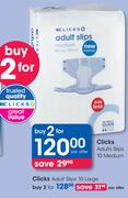Clicks Adults Slips 10 Large-For 2 