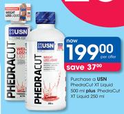 USN Phedracut XT Liquid 500ml+Phedracut XT Liquid 250ml-Per Pack