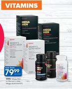 GNC Mega Men Or Women's Ultra Mega Multivitamins-Per Pack