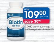 GNC Biotin 300mcg Vegetarian-100 Tablets Per Pack
