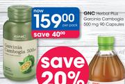 GNC Herbal Plus Garcinia Cambogia 500mg-90 Capsules Per Pack