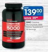 GNC Creatine Monohydrate 5000 Dietary Suppplement-50 Servings Each