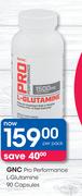 GNC Pro Performance L-Glutamine-90 Capsules Per Pack