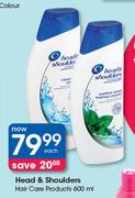 Head & Shoulders Hair Care Products-600ml Each