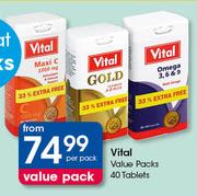 Vital Value Packs Tablest-40's Per Pack