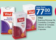 Vital Evening Primrose Oil, Cranberry Complex, Vitamin B Complex, Women Or Men Capsules-Per Pack