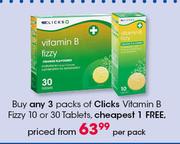 Clicks Vitamin B Fizzy Tablets 10's Or 30's-Per Pack