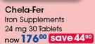 Chela-Fer Iron Supplements 24mg Tablets-30's Per Pack