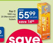 Fizz C 1000 mg 20 Effervescent Tablets-Per Pack