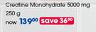 GNC Pro Performance Creatine Monohydrate 5000 mg-250g Per Pack
